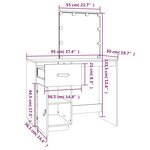 vidaXL Coiffeuse avec LED Marron miel 95x50x133 5cm Bois de pin massif