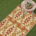 Tapis extérieur terrasse réversible - Tapis de jardin imperméable et résistant UV - Anya - Orange - 75x200 cm - HOMESCAPES