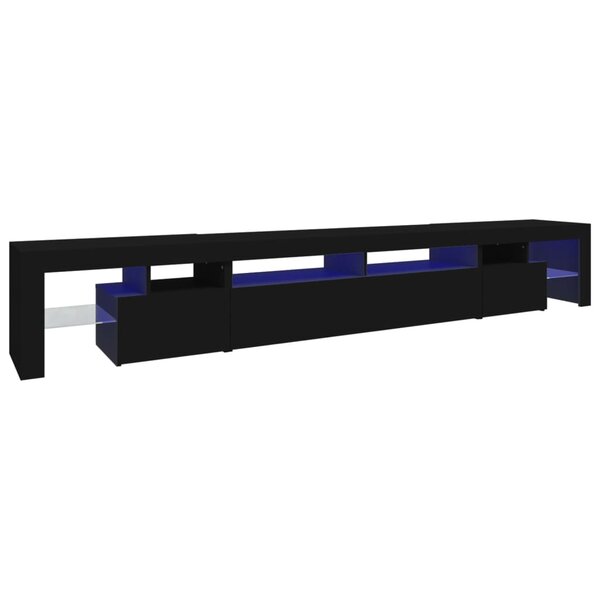 vidaXL Meuble TV avec lumières LED Noir 260x36 5x40 cm