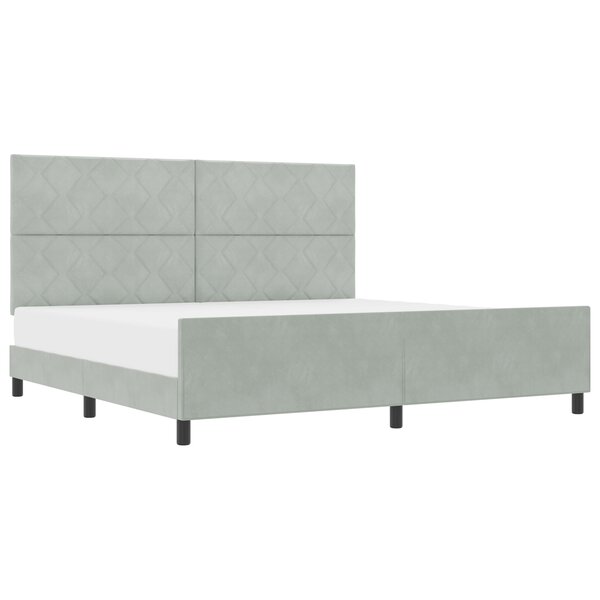 Cadre de lit vidaXL Gris clair 200x200 cm Velours