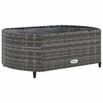 vidaXL Salon de jardin 9 Pièces avec coussins gris résine tressée