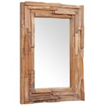 vidaXL Miroir décoratif Teck 90x60 cm Rectangulaire