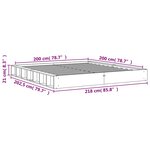 vidaXL Cadre de lit blanc 200x200 cm bois de pin massif