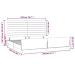 vidaXL Cadre de lit avec tête de lit Taupe 200x200 cm Tissu