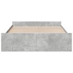 vidaXL Cadre de lit à tiroirs gris béton 150x200 cm bois d'ingénierie