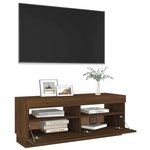 vidaXL Meuble TV avec lumières LED chêne marron 100x35x40 cm
