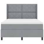 Lit à ressort vidaXL avec matelas et lumière LED gris clair 140x200 cm en tissu