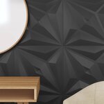 vidaXL Panneaux muraux 12 Pièces noir 50x50 cm XPS 3 m² étoile