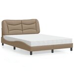 vidaXL Lit avec matelas cappuccino 140x200 cm similicuir