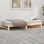 vidaXL Lit coulissant 2x(80x200) cm Bois de pin massif
