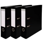 Lot De 3 Classeurs À Levier - Dos De 80mm - Format À Classer A4 - Extérieur En Polypropylène / Intérieur En Papier - Noir - X 4 - Exacompta