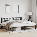 vidaXL Cadre de lit métal sans matelas avec tête de lit noir 193x203cm