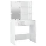 vidaXL Ensemble de coiffeuse avec LED Blanc brillant Bois d'ingénierie