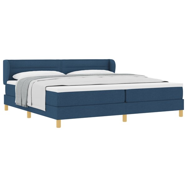 Lit Box Spring vidaXL avec Matelas Bleu 200x200 cm Tissu
