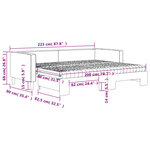 vidaXL Lit de jour avec gigogne et matelas gris foncé 80x200 cm tissu