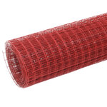 vidaXL Grillage Acier avec revêtement en PVC 10x1 m Rouge
