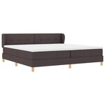 Lit à ressort vidaXL avec matelas marron foncé 200x200 cm en tissu