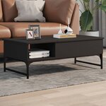 vidaXL Table basse noir 100x50x35 cm bois d'ingénierie et métal