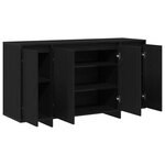 vidaXL Buffet en chêne noir Chêne noir Placage en bois 135 x 41 x 75 cm