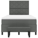 vidaXL Lit à ressorts avec matelas et banc gris foncé 120x190 cm en tissu