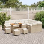 Set de Canapé de Jardin vidaXL 13 pièces avec Coussins Beige Poly Rotin Acacia