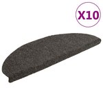 vidaXL Tapis d'escalier autocollants 10 Pièces anthracite 65x21x4 cm