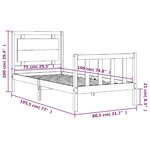vidaXL Cadre de lit sans matelas blanc bois de pin massif