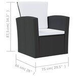 Salon de jardin meuble d'extérieur ensemble de mobilier 8 pièces avec coussins résine tressée noir 02_0017732