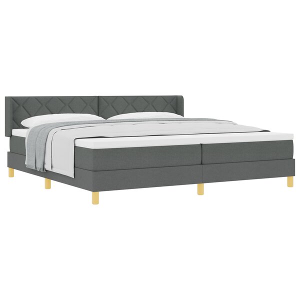 vidaXL Lit à ressorts avec matelas gris foncé 200x200 cm en tissu