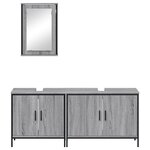vidaXL Ensemble de meubles de salle de bain 3 Pièces Sonoma gris