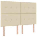 Lit Box Spring vidaXL avec Matelas & LED Crème 140x200 cm Tissu