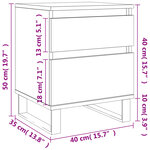 vidaXL Table de chevet chêne fumé 40x35x50 cm bois d’ingénierie