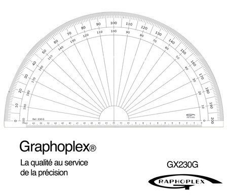 Rapporteur 1/2 cercle grades Ø 30 cm