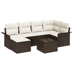 vidaXL Ensemble de 6 Canapés de Jardin avec Coussins Gris en Rattan Poly