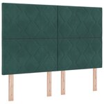Lit coffre avec matelas en vert foncé  140x190 cm  velours