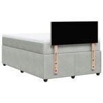 vidaXL Sommier à lattes de lit et matelas Gris clair 120x200cm Velours