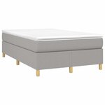 vidaXL Sommier à lattes de lit et matelas gris clair 120x190 cm tissu