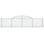 vidaXL Paniers à gabions arqués 5 Pièces 300x50x60/80 cm fer galvanisé