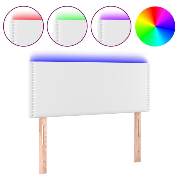 vidaXL Tête de lit à LED Blanc 80x5x78/88 cm Similicuir