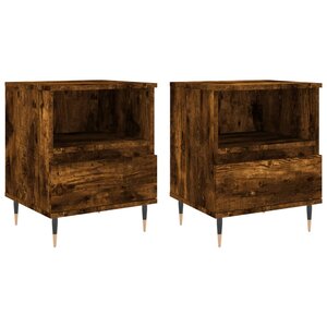 vidaXL Tables de chevet 2 Pièces chêne fumé 40x35x50 cm bois ingénierie