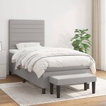 vidaXL Sommier à lattes de lit avec matelas Gris clair 80x200 cm Tissu