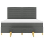 vidaXL Lit à ressorts avec matelas et banc Gris foncé 180x200 cm Tissu