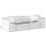 vidaXL Lit de jour avec tiroirs sans matelas blanc 100x200 cm