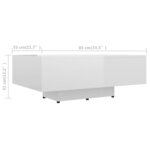 vidaXL Table basse Blanc brillant 85x55x31 cm Bois d'ingénierie