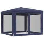 vidaXL Tente de fête avec 4 parois latérales en maille Bleu 3x3 m PEHD