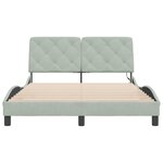 vidaXL Cadre de lit avec LED sans matelas gris clair 140x190cm velours