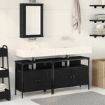vidaXL Ensemble de meubles de salle de bain 3 pièces en bois noir chêne