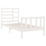 vidaXL Cadre de lit Blanc Bois massif 90x190 cm Simple