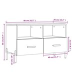 vidaXL Meuble TV Chêne fumé 80x36x50 cm Bois d'ingénierie