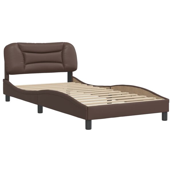 vidaXL Cadre de lit avec tête de lit Marron 100x200 cm Similicuir